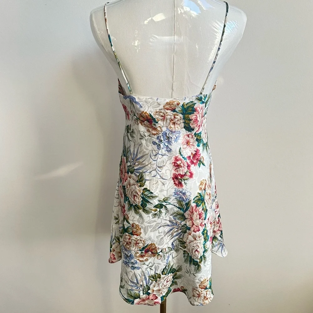 Vintage Y2K Womens Floral Fairy Grunge Romantic Coquette‎ Mini Slip Dress Small